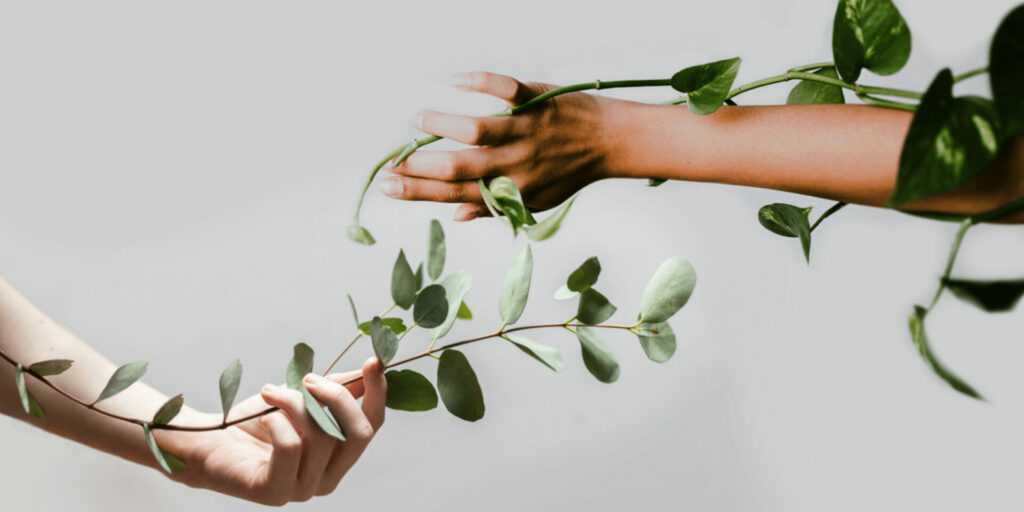 arms covered in vines to represent ketamine iv administration